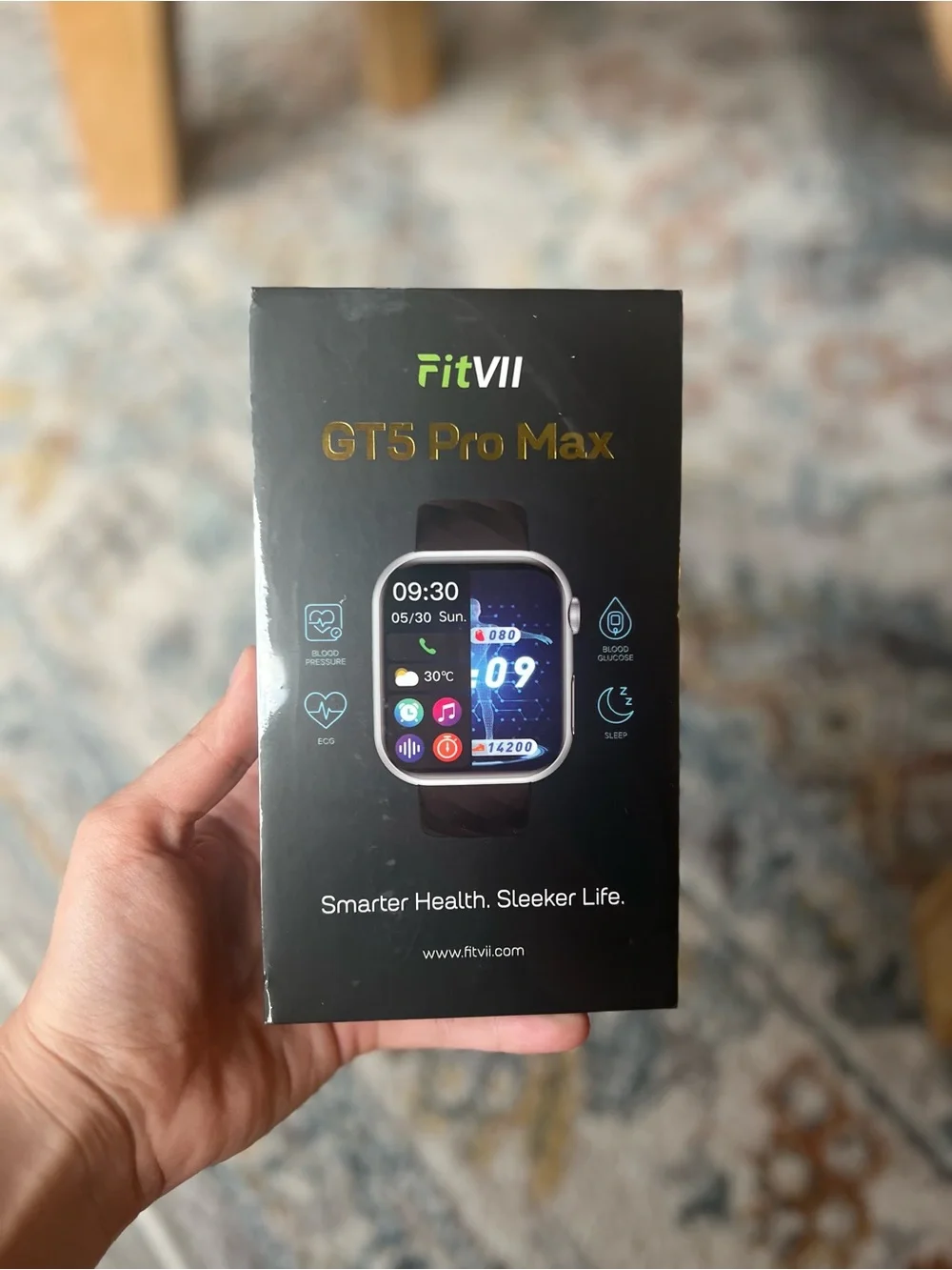 FitVII Smart Watch For Men Women Fitness Tracker HR BP Oxygen Sleep Stress